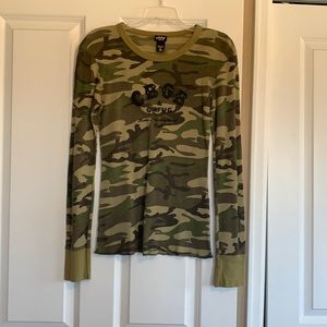 CBGB Camo Waffle/Henley shirt